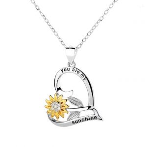 2022 New Authentic 925 Sterling Silver  Infinity  Sunflower Necklace   For Women Wedding Fine Jewelry 